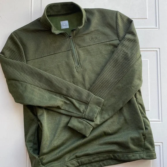 Callaway Men’s 1/4 Zip Pullover Olive Green M - Picture 1 of 5